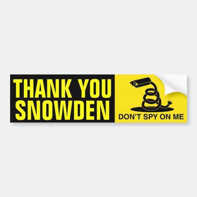 Thank You Snowden Bumper Sticker (Front)