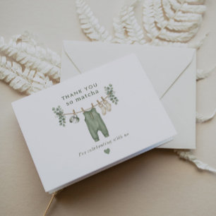 Thank you so matcha sage green baby shower card