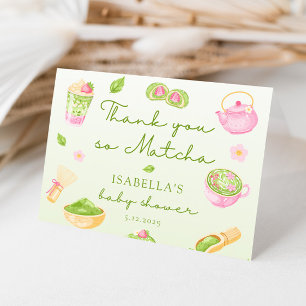 Thank you so Matcha Tea Baby Girl Shower Card