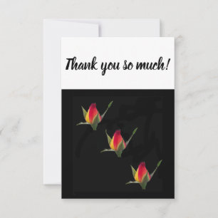 Thank you so much card with rose buds