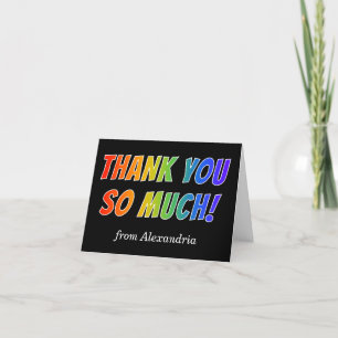 "THANK YOU SO MUCH!": Fun, Colourful, Rainbow Look Card