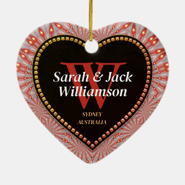 Thank You So Much Glow Fire Heart Ceramic Tree Decoration (Back)