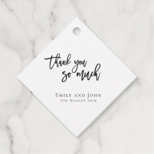 Thank you so much/names/message wedding diamond favour tags