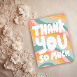THANK YOU SO MUCH Pastel Rainbow Stripes CUSTOM  Postcard<br><div class="desc">Hand made card for you! Customise with your own text or change the colours. Check my shop for lots more colours and designs or let me know if you'd like something custom!</div>