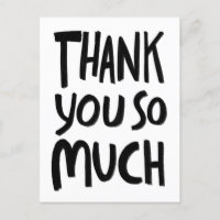 THANK YOU SO MUCH Rough Brushstrokes B&W CUSTOM  