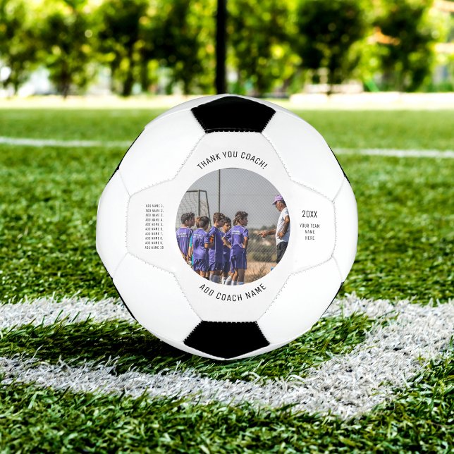 Thank You Soccer Coach Custom Team Photo & Names  Soccer Ball (Creator Uploaded)