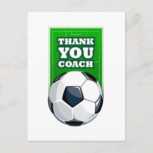 thank you soccer coach postcard (Front)