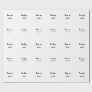 thank you social media business name date simple f wrapping paper