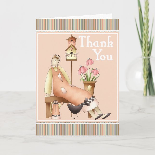 Thank You Soft Prim Doll Greeting Card (Front)