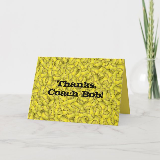 thank you softball coach card (Front)