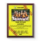 Thank You Softball Coach, Custom photo & names