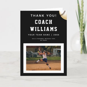 Thank You Softball Coach Player Photo & Ball Card