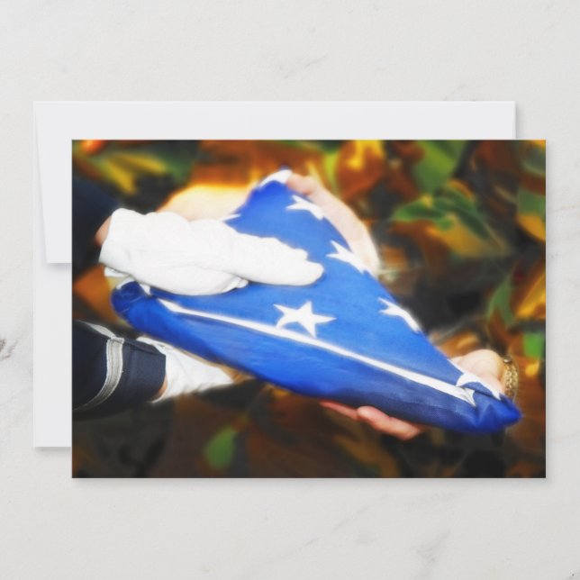 "Thank You"  Soldier Receiving the American Flag Invitation (Front)