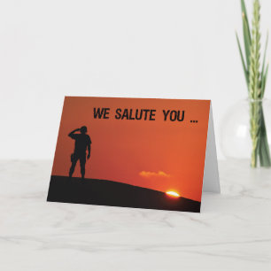Thank You Soldier Salute at Sunset Card