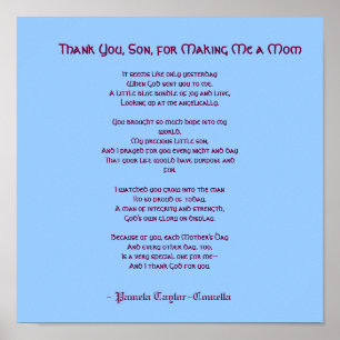 Thank You, Son, for Making Me a Mum Poster