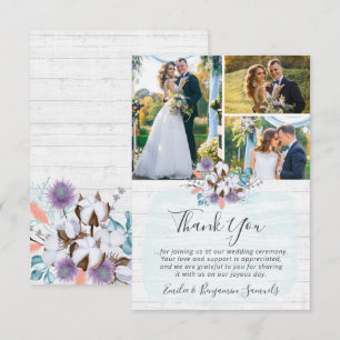 Thank You Southern Cotton Country Wedding Card