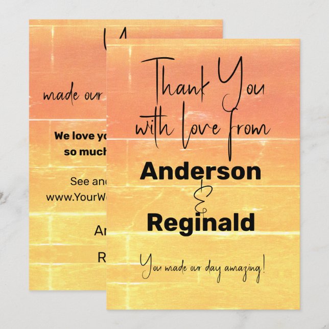 Thank You Space for Message Two-Sided Summer Peach Card (Front/Back)