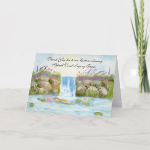 Thank You Spinal Team Otter Woodland Waterfall Card