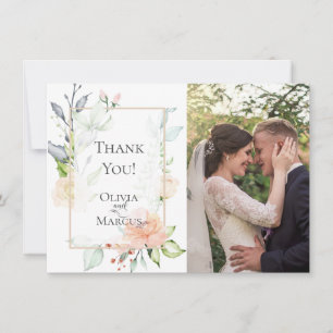 THANK YOU Spring Floral Botanical PHOTO Frame Card