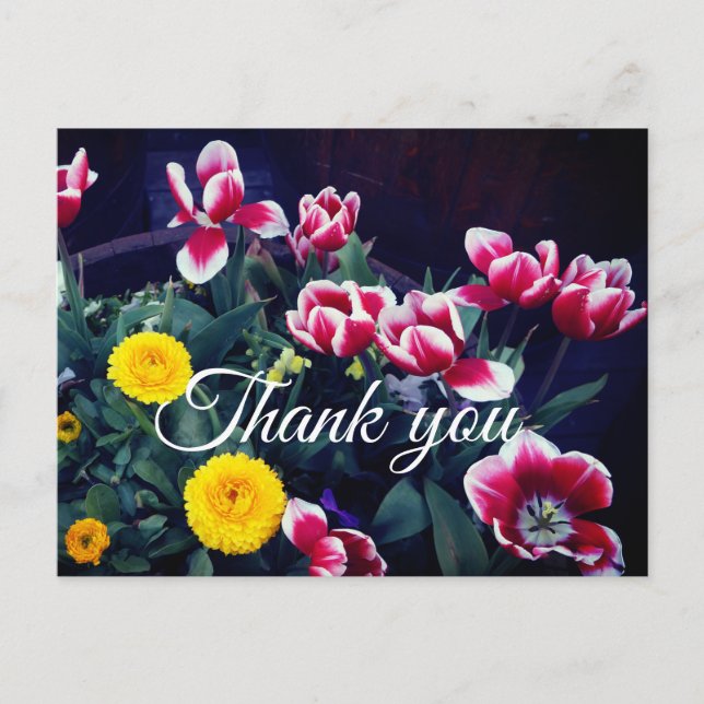 Thank You Spring Flowers #4 Postcard (Front)