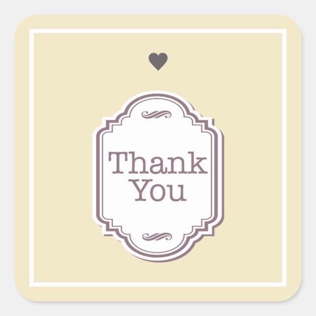 Thank You Square Sticker (Front)
