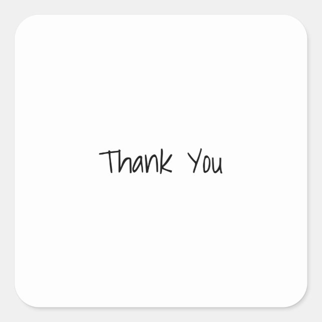 Thank You Square Sticker (Front)