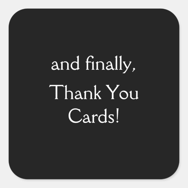 Thank You Square Sticker (Front)
