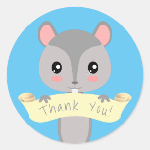Thank you Squirrel Classic Round Sticker