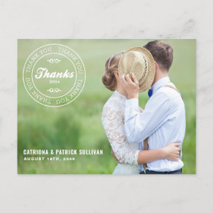 THANK YOU STAMP 2014 WEDDING THANK YOU POSTCARD