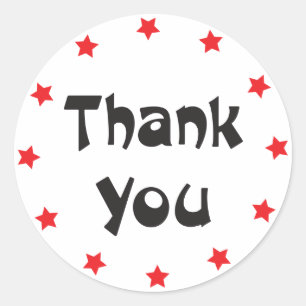Thank You Star Black And Red Sticker / Seal