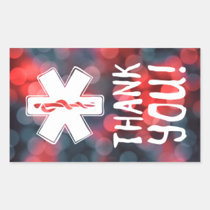 thank you star of life rectangular sticker