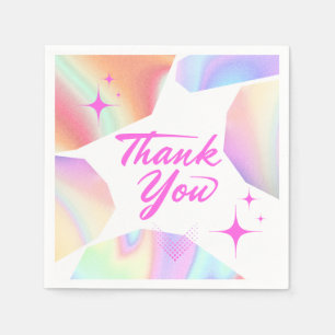 Thank You Star Pastel Gradient Party Paper Napkins