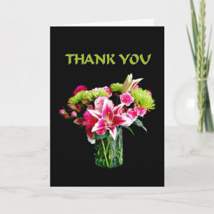 Thank You, Stargazer Lily Bouquet You Card