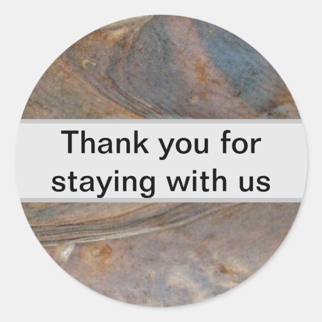 Thank You Staying House Rental Guest Appreciation Classic Round Sticker (Front)
