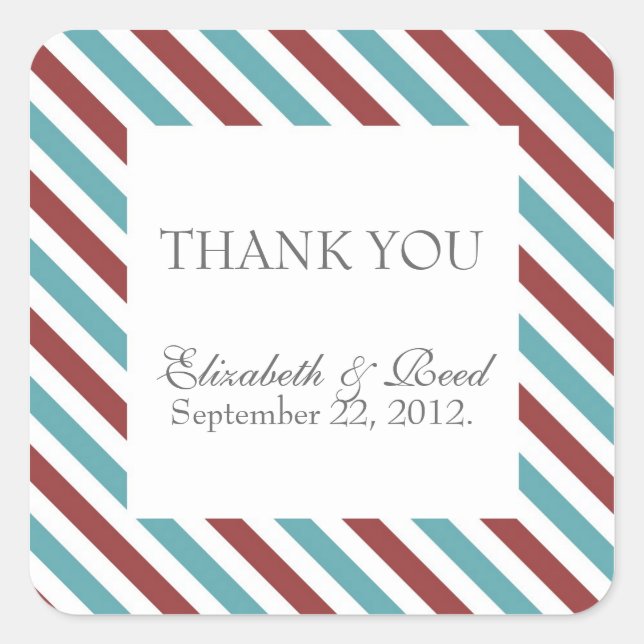 Thank You Sticker // Airmail Stripe (Front)