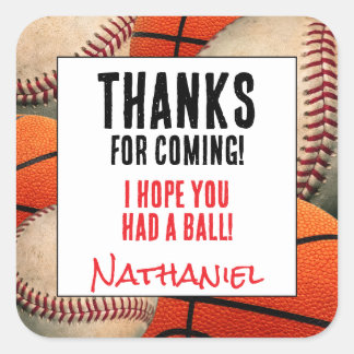 Thank you Sticker | Baseball Basketball Label