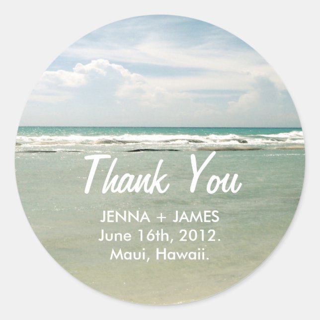 Thank You Sticker // Destination Wedding (Front)