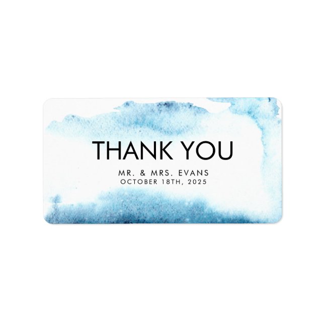 Thank You Sticker for a Modern Wedding. (Front)