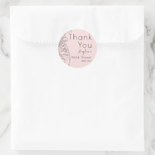 Thank You sticker for bride shower.