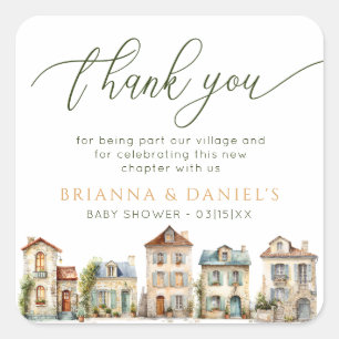 Thank You Sticker – It Takes a Village Baby Shower