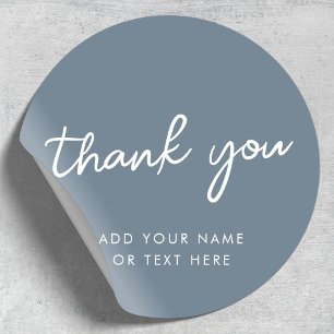 Thank you Sticker   Minimal Blue Grey