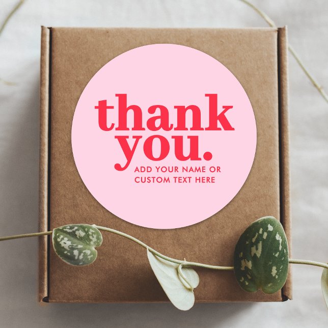 Thank you Sticker | Modern Red & Pink (Creator Uploaded)