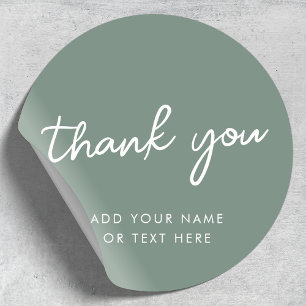 Thank you Sticker   Modern Sage Green
