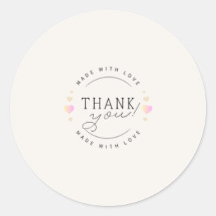 Thank You Sticker pink cream rainbow