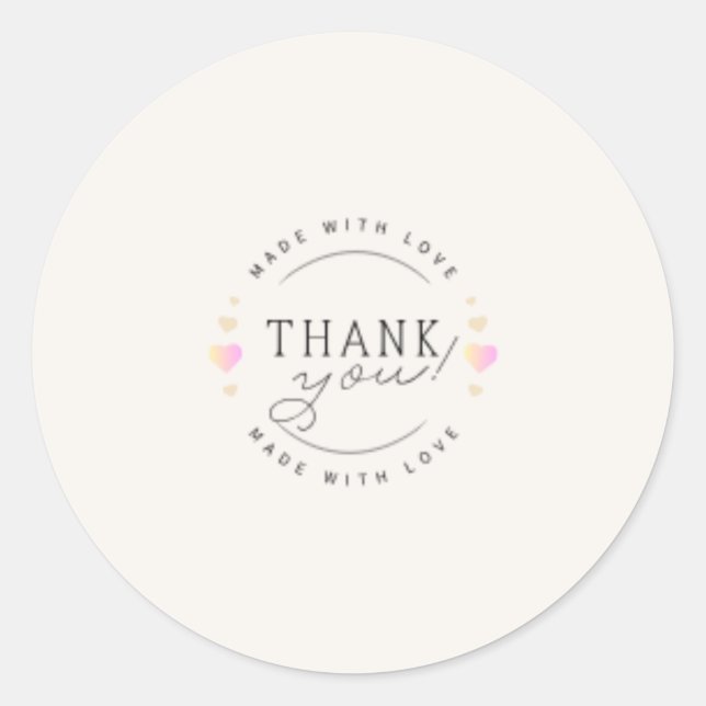 Thank You Sticker pink cream rainbow (Front)