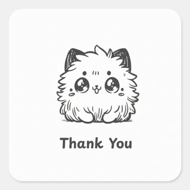 'Thank you sticker' Square Sticker (Front)