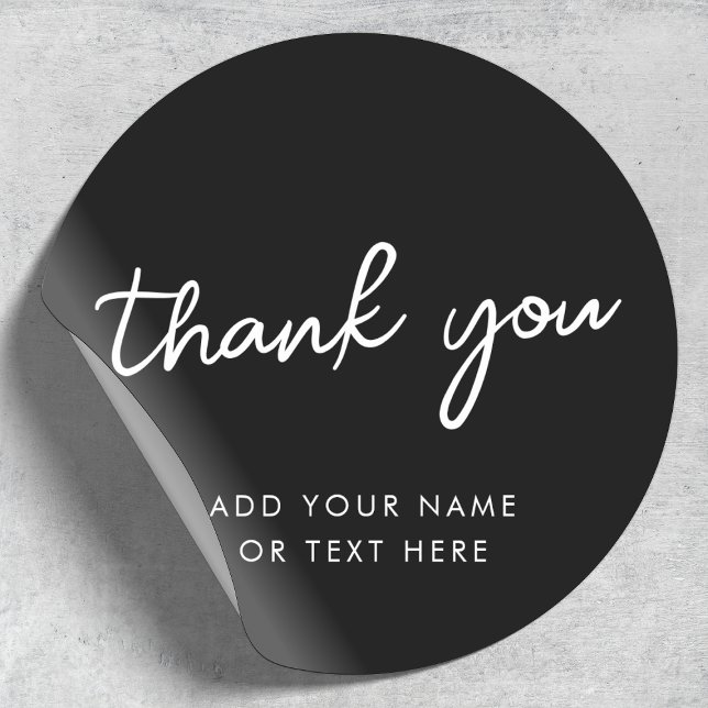 Thank you Sticker | Stylish Typographic Black (Creator Uploaded)