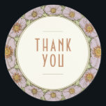 Thank You Sticker Vintage Art Nouveau Mucha<br><div class="desc">Art Nouveau Vintage wedding stickers by Alphonse Mucha in a floral, romantic, and whimsical design. Victorian flourishes complement classic art deco fonts. Please enter your custom information, and you're done. If you wish to change the design further, click the blue "Customise It" button. Thank you so much for considering my...</div>