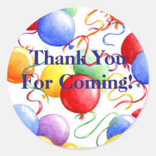 Thank You Stickers Birthday Party Balloons