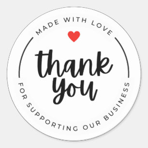 ' Thank you 'stickers Classic Round Sticker